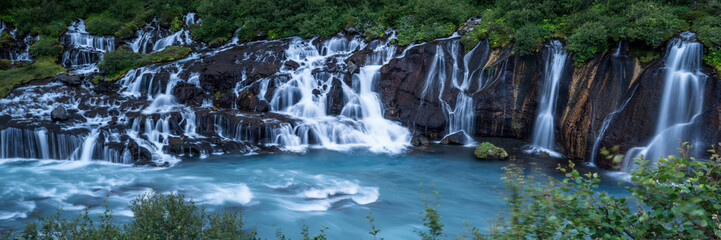 Hraunfossa, Iceland/ panorama/ long exposure