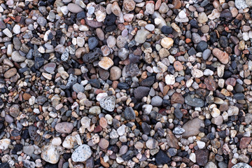 Nature background from sea pebbles. Pebble stone background