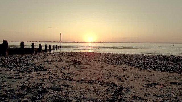West Wittering beach near Chichester in West Sussex - United Kingdom at sunset - 25th of August 2019