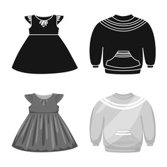 Vector design of fashion and garment sign. Set of fashion and cotton vector icon for stock.