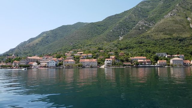 View of Prcanj from Kotor Bay, Montenegro