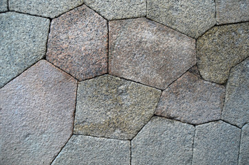 Polygonal foundation masonry. The masonry is similar to the abandoned cities of South America. The mystery of local history. The Kiev Fortress. In Kiev,Ukraine