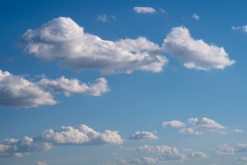 Blue sky with white clouds. Background..