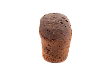 Black sliced bread. Isolated on a white background. The view from the top