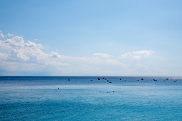 Fototapeta premium Beautiful view on the sea with boats