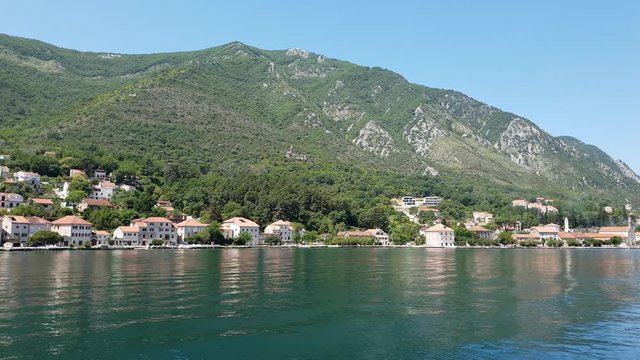 View of Prcanj from Kotor Bay, Montenegro