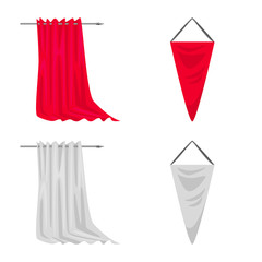 Vector illustration of texture and presentation symbol. Set of texture and media vector icon for stock.