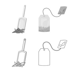 Vector illustration of healthy and floral sign. Set of healthy and gradient stock symbol for web.