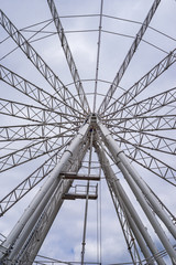 Metal construction of the Ferris wheel on the Market square in Rotterdam, Netherlands