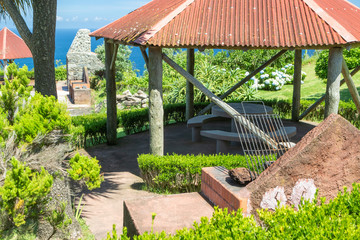 Public picnic area with ocean view on Sao Miguel island, Azores