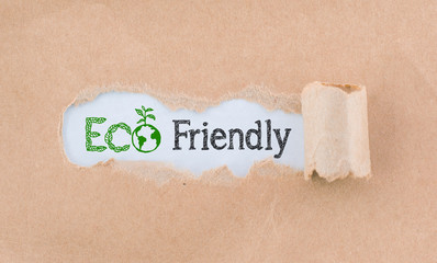 Letter Eco Friendly Written Behind Torn Paper 
