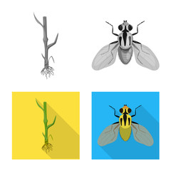 Vector illustration of agriculture and farming logo. Set of agriculture and plant stock symbol for web.