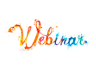 Webinar. Calligraphic inscription of splash paint