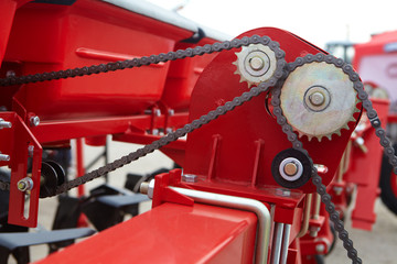 Fototapeta premium Agricultural tractor and its parts