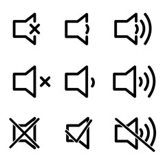set of volume icons, vector