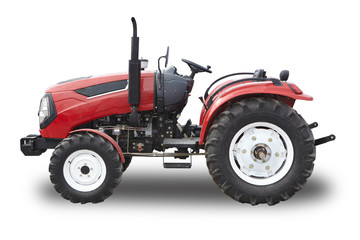 Red farm tractor