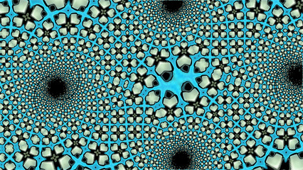 Ornate geometric pattern and artfully abstract multicolored background