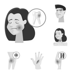 Isolated object of suffering and injury sign. Set of suffering and damage vector icon for stock.