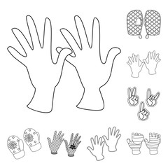 Isolated object of accessory and style logo. Set of accessory and distinctive stock symbol for web.