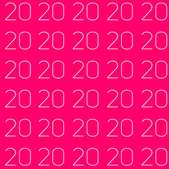 Text 2020, minimalistic stylish and modern design for covers, cards, postcards. Original creative background for the designer on the calendar, poster as a congratulation.