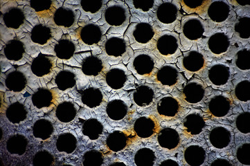 metal texture with holes old cracked paint
