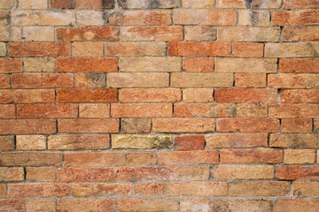 Red brick wall background, closed up texture
