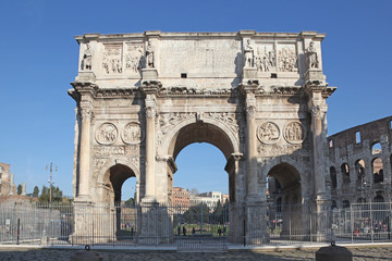 Fototapeta na wymiar Arch of Septimius Severus in Rome Italy