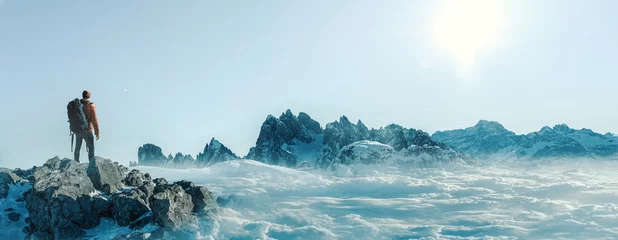 Selbstklebende Fototapeten Gipfel - Bergsteiger- Freiheit © m.mphoto
