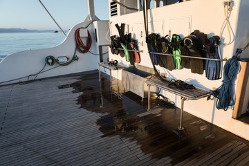 Diving Cylinders on the boat