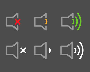 set of volume icons