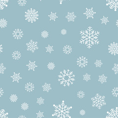 Seamless snowflake pattern. Merry Christmas holiday background. Happy New Year wrapping texture