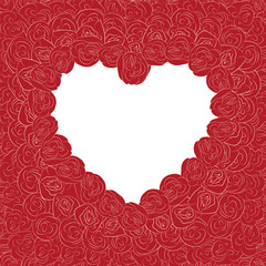 Flower heart shape on white background