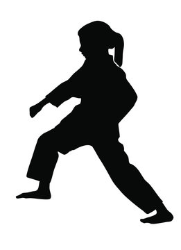 recommend clip art: Kid karate stock vector silhouette
