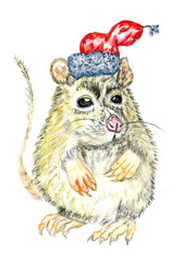 Christmas rat art