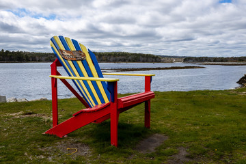 A tradionell canadian chair at a beach
