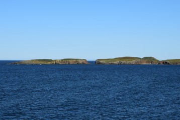 Fototapeta na wymiar coastal landscape at the Puffin Site in Elliston, Bonavista Peninsula; Newfoundland and Labrador Canada