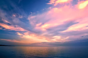 Schilderijen op glas sunset over the sea © Like