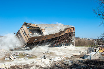 destruction of the old industrial building