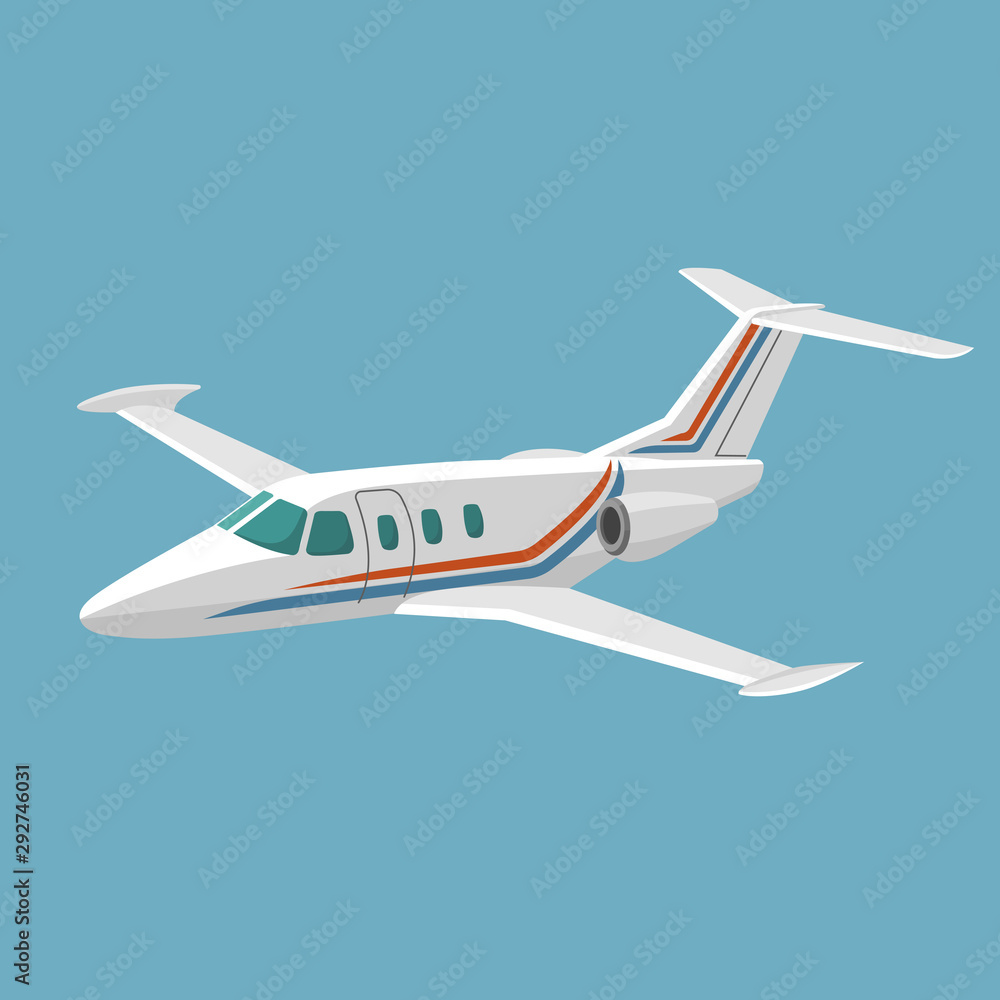 Wall mural Small private jet vector. Business jet illustration.