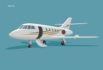 Private jet vector icon. Business jet illustration