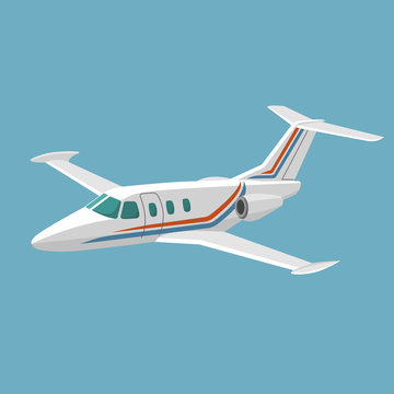 Small private jet vector. Business jet illustration.
