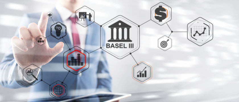 Banking supervision concept. International regulatory framework for banks. Basel 3.