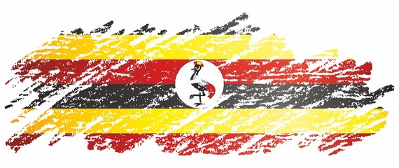 Flag of Uganda, Republic of Uganda. Template for award design, an official document with the flag of Uganda. Bright, colorful vector illustration for graphic and web design.