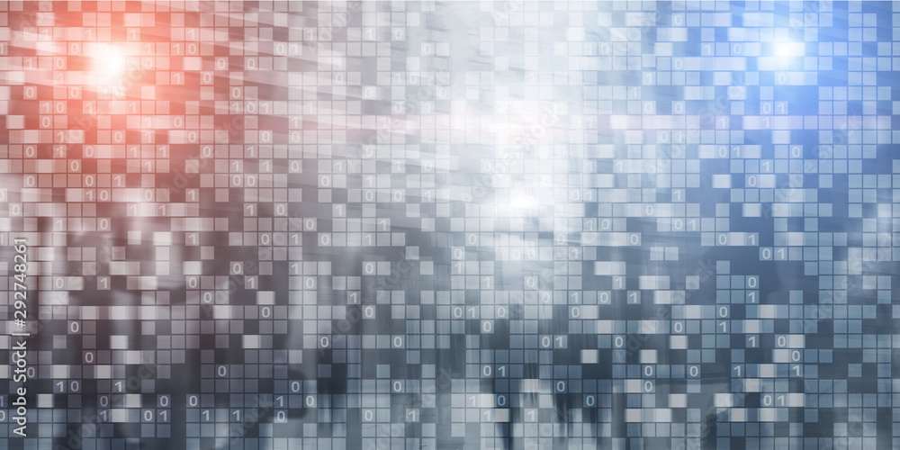 Poster matrix abstract futuristic wallpaper. digital binary code business background.