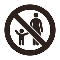 Parent and child symbol. Warning sign