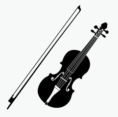 Fototapeta na wymiar vector silhouette of violin