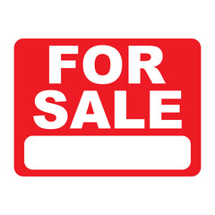 for sale sign on red background vector