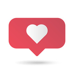like icon white heart red background vector