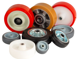 The industrial wheels isolated on a white background