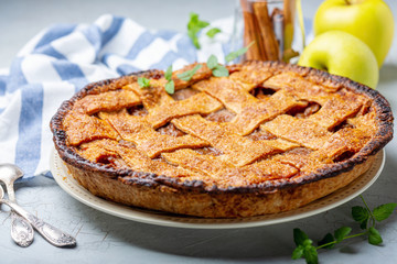 Traditional homemade apple pie.